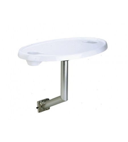 SET PIANO TAVOLO E SUPPORTO LATERALE GARELICK 46X76 CM OVALE ALLUMINIO ANODIZZATO